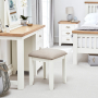 Cheshire White Painted Stool with Fabric Seat Pad