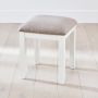 Cheshire White Painted Stool with Fabric Seat Pad