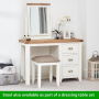 Cheshire White Painted Stool with Fabric Seat Pad