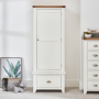 Cheshire White Painted Single 1 Door Wardrobe with Drawer