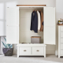 Cheshire White Double 2 Door Wardrobe with 2 Drawers