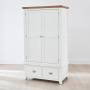 Cheshire White Double 2 Door Wardrobe with 2 Drawers