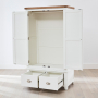 Cheshire White Double 2 Door Wardrobe with 2 Drawers