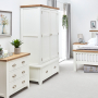 Cheshire White Double 2 Door Wardrobe with 2 Drawers