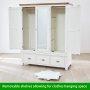 Cheshire White Painted Triple 3 Door Mirrored Wardrobe with 3 Drawers