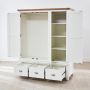 Cheshire White Painted Triple 3 Door Mirrored Wardrobe with 3 Drawers