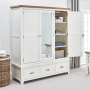 Cheshire White Painted Triple 3 Door Mirrored Wardrobe with 3 Drawers