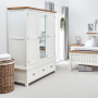 Cheshire White Painted Triple 3 Door Mirrored Wardrobe with 3 Drawers