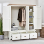 Cheshire White Painted Triple 3 Door Mirrored Wardrobe with 3 Drawers