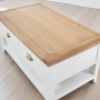 Cheshire White Painted 2 Drawer Coffee Table with Shelf