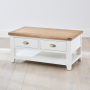 Cheshire White Painted 2 Drawer Coffee Table with Shelf