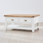 Cheshire White Painted 2 Drawer Coffee Table with Shelf