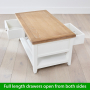 Cheshire White Painted 2 Drawer Coffee Table with Shelf