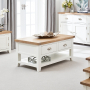 Cheshire White Painted 2 Drawer Coffee Table with Shelf