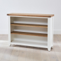 Cheshire White Painted Wide Low Bookcase with 2 Adjustable Shelves