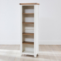 Cheshire White Tall Narrow Alcove Bookcase with 4 Adjustable Shelves