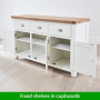 Cheshire White Painted Large 3 Drawer 3 Door Sideboard