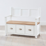 Cheshire White Painted Monks Hall Bench with 3 Drawers