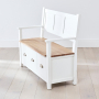 Cheshire White Painted Monks Hall Bench with 3 Drawers