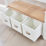 Cheshire White Painted Monks Hall Bench with 3 Drawers