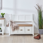 Cheshire White Painted Monks Hall Bench with 3 Drawers