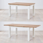 Cheshire White Painted Extending Dining Table with Oak Top - 6 Seater