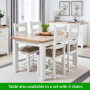 Cheshire White Painted Extending Dining Table with Oak Top - 6 Seater