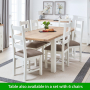 Cheshire White Painted Extending Dining Table with Oak Top - 6 Seater