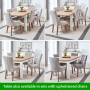 Cheshire White Painted Extending Dining Table with Oak Top - 6 Seater