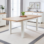 Cheshire White Painted Extending Dining Table with Oak Top - 6 Seater