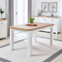 Cheshire White Painted Extending Dining Table with Oak Top - 6 Seater