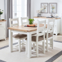 Cheshire White Painted Extending Dining Table + 4 Ladder Back Chair Set