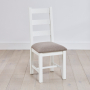 Cheshire White Painted Extending Dining Table + 4 Ladder Back Chair Set