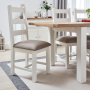 Cheshire White Painted Extending Dining Table + 4 Ladder Back Chair Set