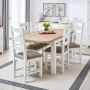 Cheshire White Painted Extending Dining Table + 6 Ladder Back Chair Set