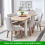 Cheshire White Painted Extending Dining Table + 4 Natural Scoop Chairs