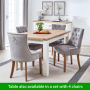 Cheshire White Painted Extending Dining Table + 6 Grey Velvet Scoop Chairs