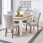 Cheshire White Painted Extending Dining Table + 4 Natural Bunbury Chairs