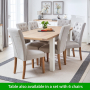 Cheshire White Painted Extending Dining Table + 4 Natural Bunbury Chairs