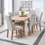 Cheshire White Painted Extending Dining Table + 6 Natural Bunbury Chairs