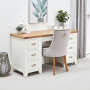 Cheshire White Twin Pedestal Dressing Table Set with Mirror + Chair