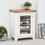 Cheshire White Painted Glazed Hi-Fi Media Cabinet Unit