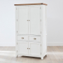 Cheshire White Painted Kitchen Double Freestanding Larder Pantry Cupboard