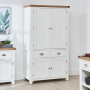 Cheshire White Painted Kitchen Double Freestanding Larder Pantry Cupboard