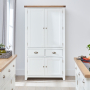 Cheshire White Painted Kitchen Double Freestanding Larder Pantry Cupboard