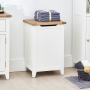 Cheshire White Painted Laundry Bin with Oak Top