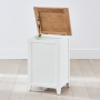 Cheshire White Painted Laundry Bin with Oak Top