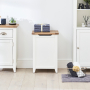 Cheshire White Painted Laundry Bin with Oak Top