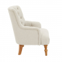 Chatsworth Natural Linen Fabric Button Upholstered Armchair