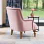 Chatsworth Blush Pink Velvet Button Upholstered Armchair